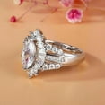 thumbnail image 2 of Dreamofdazzles Jewels 1.20 Ctw Marquise Cut White Diamond Wedding Anniversary Engagement Band Ring 14K White Gold Plated 925 Sterling Silver 925 Sterling Silver -7, 2 of 4