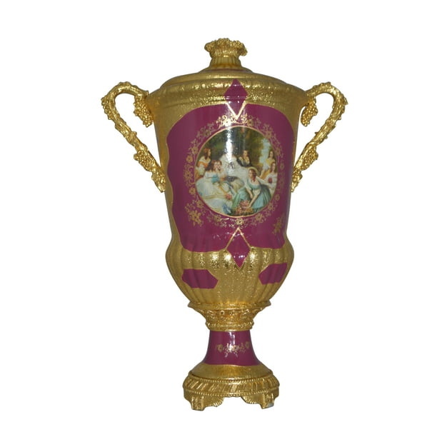 Decoration Vase With Cover Gold And Pink Size 23 Quot L X 16 Quot W X 33 Quot H Walmart Com Walmart Com