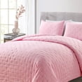 thumbnail image 2 of Mocaletto Reversible Quilts Set Queen Size, 3 Piece Pink Quilt with Pillow Shams, Point Pattern Microfiber Bedspread, Lightweight Soft All Season Coverlet For Bedroom,Hotel &Gift, 2 of 7