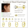 thumbnail image 5 of Hypoallergenic Surgical Steel Earrings for Women Men Sensitive Ears Dainty 14K Gold Plated Stainless Steel Earrings Flat Back Gold Small Stud Hoop Cartilage Earring Set for Multiple Piercing, 5 of 8