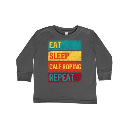 

Inktastic Rodeo Eat Sleep Calf Roping Repeat Gift Toddler Boy or Toddler Girl Long Sleeve T-Shirt