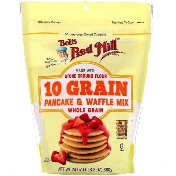 Bob's Red Mill, 10 Grain Pancake & Waffle Mix, Whole Grain, 24 oz Pack of 2