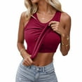 thumbnail image 2 of Fshinging Summer Tops For Women Camisole Solid Tank Tops Basic Layer Shirts Slim Sport Yoga With Chest Padded Women Clothes, 2 of 6