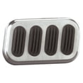 Lokar BAG-6106 Mini Oval Billet Aluminum Brake Pedal Pad With Rubber Inserts - 3.75" X 1.75"