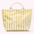 thumbnail image 6 of HUISZJ PVC Striped Tote Bag, Stylish Canvas Handbag, Large Capacity Portable Travel Shoulder Bag for Commuting Work Travel (Yellow), 6 of 6