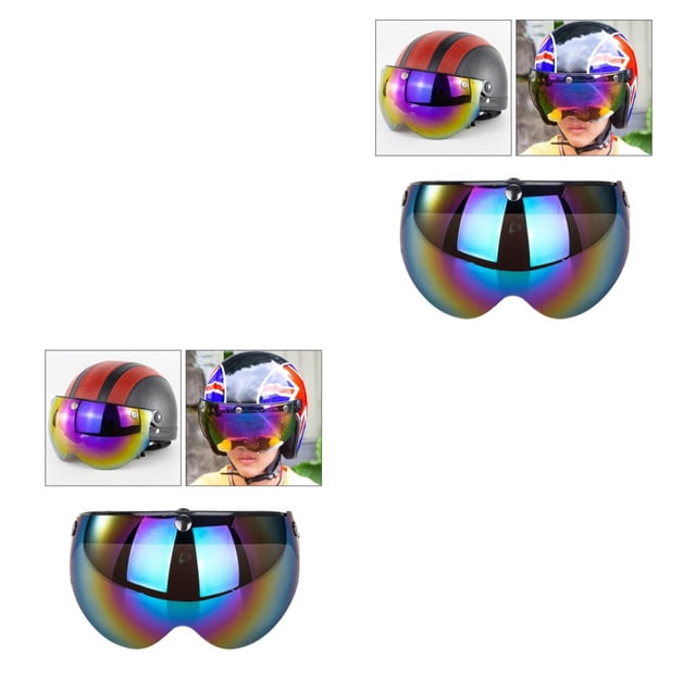 Scienceny Reemplazo de lente de visera arriba abajo para cascos de motocicleta de 3 botones Type1