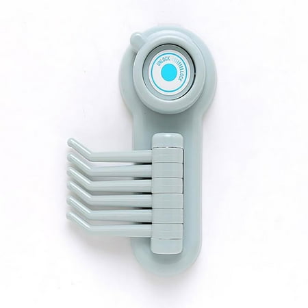 

Kitchen Bathroom Wall Plastic Strong Suction Cup Multi-Hanger Hook Sucker (Dusty Blue)