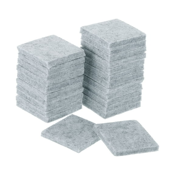 Furniture Pads, 24Pcs 1.5" - Square Self Adhesive Felt Furniture Pads, Floor Protectors for Furniture Feet Chairs Legs Hardwood Floors (Gray)