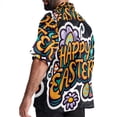 thumbnail image 3 of Easter Font Men's Casual Hawaiian Button Down Short Sleeve Summer Beach Printed Shirt, 3 of 6