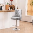 thumbnail image 5 of Pemberly Row 43.7"-51.6" Adjustable Swivel Velvet Bar Stools in Ash (Set of 2), 5 of 7