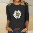 thumbnail image 3 of Blouses pour Femmes T-Shirt Imprimé Manches 3/4 Blouse Col Rond Décontracté, Blouses pour Femmes T-Shirts pour Femmes, Blouses pour Femmes Décontractées, 3 of 3