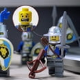thumbnail image 2 of 8 Pcs Medieval Military Knight Figures Building Block Blue Lion Soldier Assembling Toy, 2 of 4