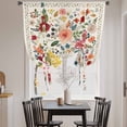 thumbnail image 3 of Watercolor Flowers Balloon Curtains 63 Inch Length for Living Room/Bedroom, Rustic Spring Floral Botanical Beige Rod Pocket Privacy Door Curtains Decorative Tie Up Shade for Window 52"x63", 3 of 8