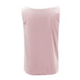thumbnail image 5 of QAFOPEH Women Sleeveless Draped Neck Silk Satin Solid Color Top, 5 of 7