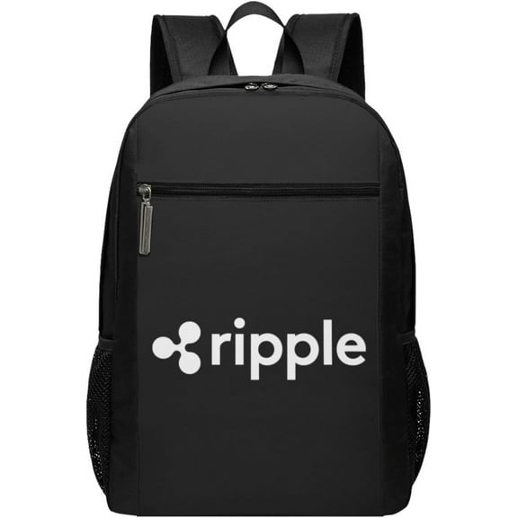 Ripple Xrp Travel Laptop Backpack, Business Anti Theft Slim Sturdy Laptops Backpacks, College Computer Bag Gift for Men & Women Fits 17 Inch Notebook,Black