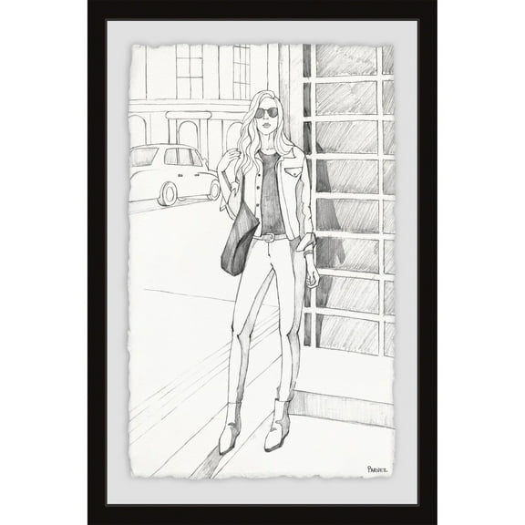 Parvez Taj 'Payphone Casual Fashion' Framed Painting Print 12 x 18