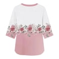 thumbnail image 4 of Tqcoqu Women's Casual Loose Tunic Tops Blouses,V Neck 3/4 Sleeve Floral Print Fit Tops,White-A Women's S-XL, 4 of 7