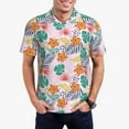 thumbnail image 3 of Balery Tropical Plants Printed Men’s Short Sleeve Polo Shirt, Midweight Men's Shirt,Golf Polo shirts -3X-Large, 3 of 9