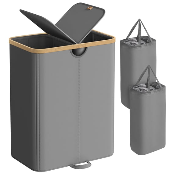 Cesto de ropa SONGMICS de 150 litros con 2 compartimentos, color gris pizarra