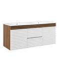 thumbnail image 2 of Modway Render 48" Wall-Mount Bathroom Vanity in White Walnut White, 2 of 10