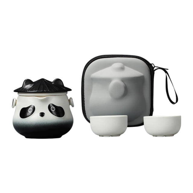 Té de viaje Juego con 2 tazas de regalo elegante Conveniente Tetera de cerámica Kung Fu Té para hacer un picnic al aire libre para caminar para viajar