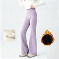 thumbnail image 2 of KAUOD Girls Long Flare Leggings Stretchy Thermal School Dance Tights Pants Teen Kids Bell-Bottom Yoga Performance Leggings, 2 of 8