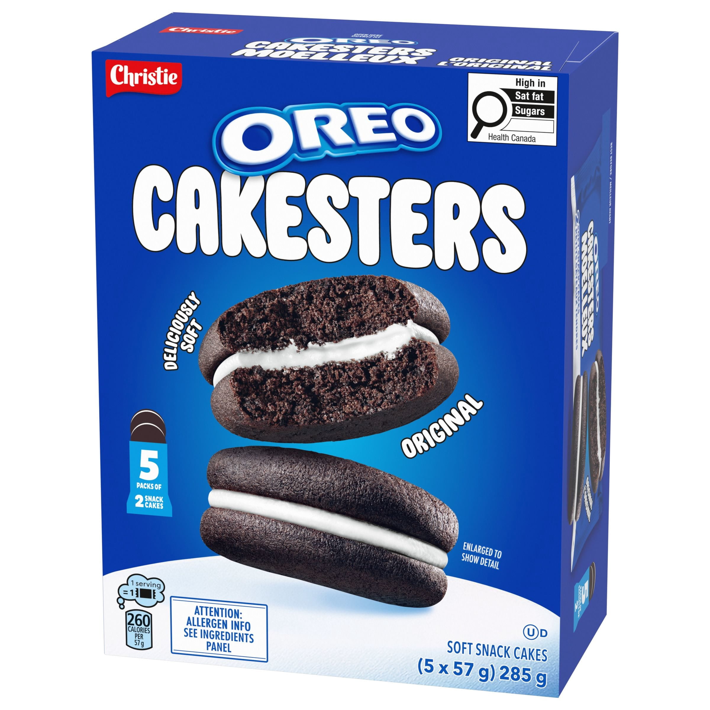 OREO Cakesters Soft Snack Cakes, Snack Packs 5x57g