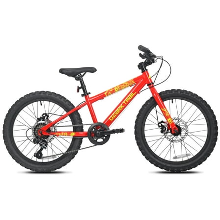 Ozark Trail 20" Mountain Bike, 7 Speed, Fits Rider 3'11"-4'4", Red, Child/Tween/Teen, Unisex, Online Only