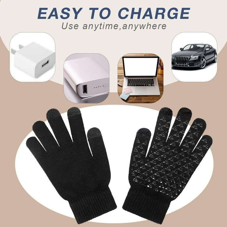USB Heated Gloves, Touchscreen Electric Gloves Hand Warmers Work