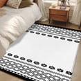 thumbnail image 5 of Vintage Bohemia Washable Area Rugs 3'x5', Black Geometric Abstract Striped Country Low Pile Throw Living Room Rug Non-Slip Sturdy Edge Binding Carpet for Indoor Entryway Bedside Kitchen, 5 of 9