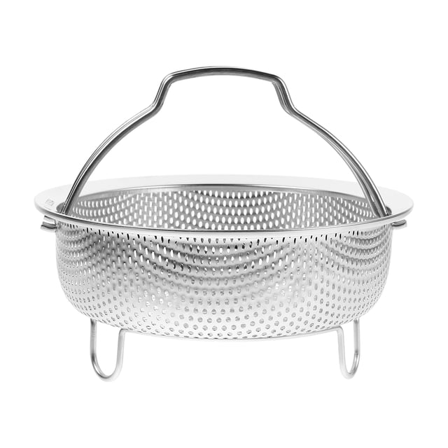 Panier de Cuisson Vapeur 18cm Insert en Métal avec Poignée Panier Vapeur en Acier Inoxydable Cuiseur à Riz Assiette Vapeur pour Cuisson Refroidissement et Rôtissage Argent