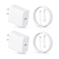 thumbnail image 1 of 2 Piezas Cargador Tipo C Carga Rápida Pd 20w Con Cable C A C 1m 1hora Compatible Con iPhone 15 Samsung Xiaomi BLANCO, 1 of 4