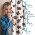 thumbnail image 3 of Kid Curtains,Football Bow White Pattern Kid Insulated Curtains Set Of 2,Bedroom Essentials,Toddler Room Decor 52"x63", 3 of 5