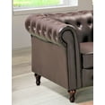 thumbnail image 4 of Uspridefurniture Oriskany Chesterfield Faux Leather Chair -Brown, 4 of 5