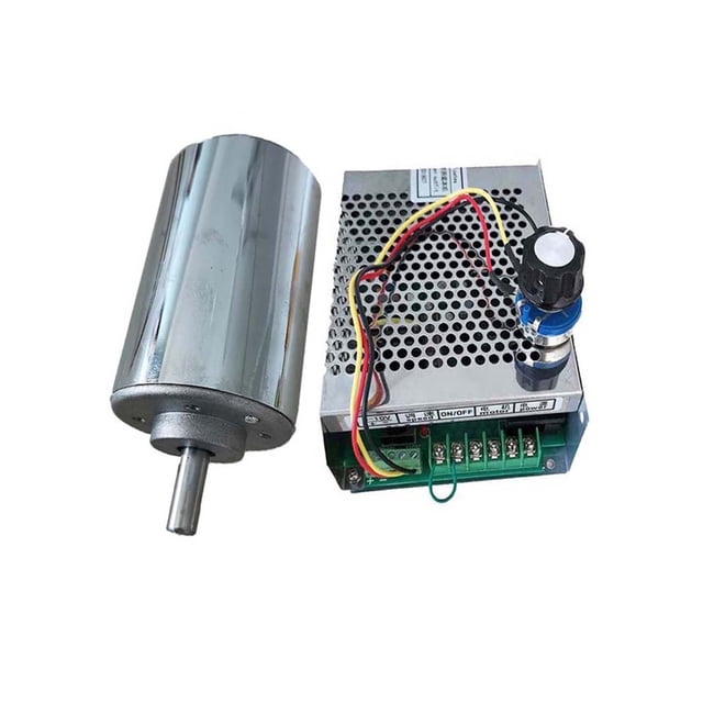 Moteur de Broche CNC 0.2kw Refroidi par Air Kit Moteur de Broche 200W + Alimentation Régulateur de Vitesse pour Gravure, Utilisation Large