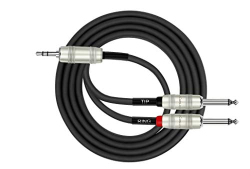 KIRLIN CABLE Y-362PR-06 6 Feet 3.5mm Stereo Plug to Dual 1/4-Inch Mono Plug 