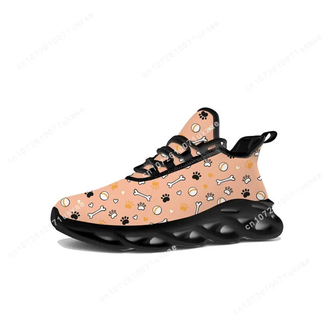 Zapatillas deportivas planas con estampado de pata de animal para hombre y mujer, deportivas para correr de alta calidad, personalizables DIY