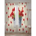 thumbnail image 5 of Sheer Curtains 96 Inches Long 2 Panels Set for Living Room, Red Tulip Flowers Semi Sheer Curtains for Windows, Spring Floral Vintage Drum Country Yellow Voile Window Treatments Rod Pocket Curtain, 5 of 7