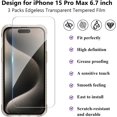 thumbnail image 3 of Wallet Case for iPhone 15 Pro Max with 3PCS Screen Protectors Clear Heavy Duty Shockproof Wallet Card Holder, Hidden Flip Card Slot Protective Hard Case for iPhone 15 Pro Max 6.7'' Clear Black, 3 of 14