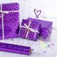 thumbnail image 5 of Rollo de papel de regalo LeZakaa con forma de corazón holográfico morado, 43 x 10 m, 5 of 7
