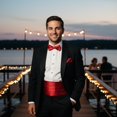 thumbnail image 7 of Men's Bow Tie & Cummerbund And Pocket Hankie Set Classic Bow Tie Cummerbunds Tuxedo Handkerchief For Parties Weddings Proms, 7 of 7