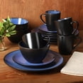 thumbnail image 2 of &nbsp;Round Reactive Glaze Stoneware Dinnerware Set, Service for 4 (16pc), Blue, Soho Round., 2 of 5
