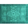 thumbnail image 1 of Ahgly Company Machine Washable Indoor Rectangle Abstract Turquoise Blue Modern Area Rugs, 8' x 10', 1 of 4