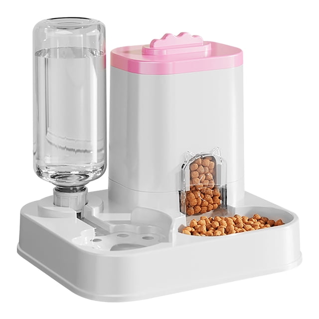 Comedero automático 2 en 1 para mascotas CLLC, comedero y dispensador de agua para gatos, cuencos para comida de mascotas, suministros para gatos de razas pequeñas, medianas y grandes, bebedero de gr