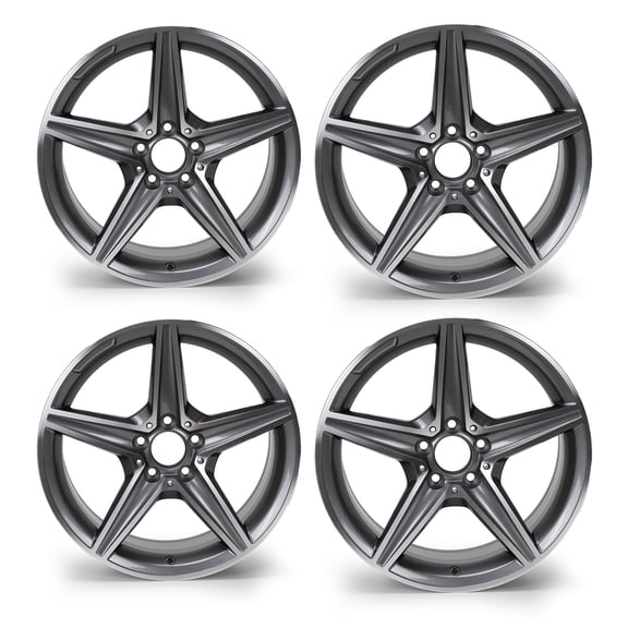 4-Pack 18" x 8.5" Wheel Rim Direct Fit Replacement Rim for Mercedes Benz C200 C300 C350 E350 E450 CLA250 OEM Design