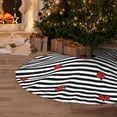 thumbnail image 5 of Fuzoiu Ladybugs on Black and White Striped Print Christmas Tree Skirt,Xmas Christmas Decorations,Xmas Tree Mat for Farmhouse Holiday New Years Home Party Decor Tree Rugs-30", 5 of 6