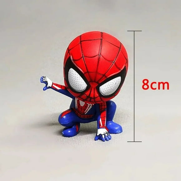 Miniso cartoon Anime Marvel Spiderman action figures Hero 8cm model doll Cute Childer Stickers Toy Birthday Gift home decor