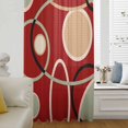 thumbnail image 6 of Geometric Red Sheer Curtains 72 Inches Long, Boho Retro Abstract Circle Black Green Light Filering Curtains, Breathable Simi Curtain Privacy Drapes for Living Room Bedroom Window Treatment, 6 of 9