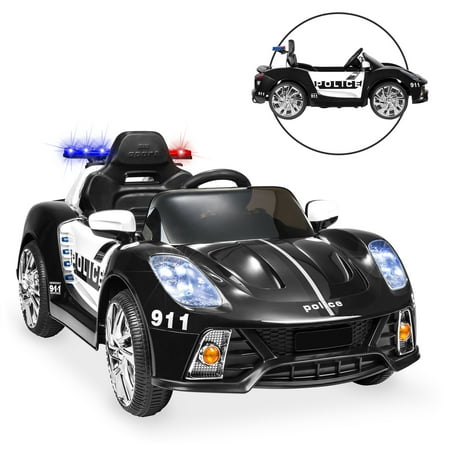 Best Choice Products 12V 2-Speed Kids Police Sports Car Ride On w/ AUX Port, Parent Remote Control, Working Intercom, Headlights, (Best Headlights For Car In India)