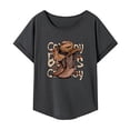 thumbnail image 2 of Camiseta para mujer con cuello redondo y cuello redondo, camisetas de verano para el trabajo, oficina, uso diario XL, 2 of 7